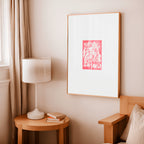 Abstract Red Swirl art print wall art poster | KOTIKINC — view 2