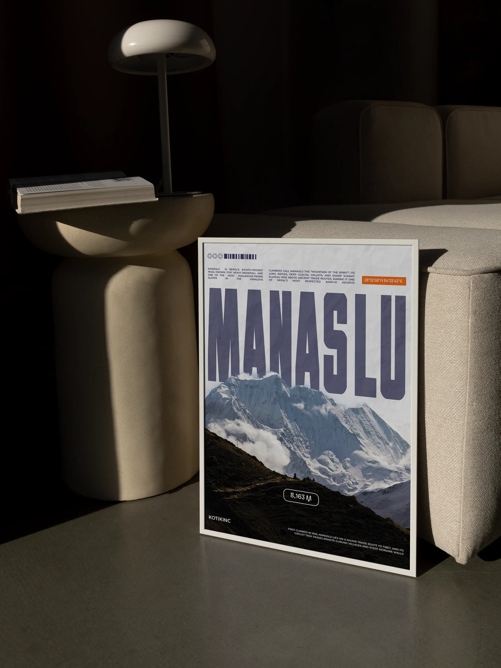 Manaslu mountain art print wall art poster | KOTIKINC — view 2
