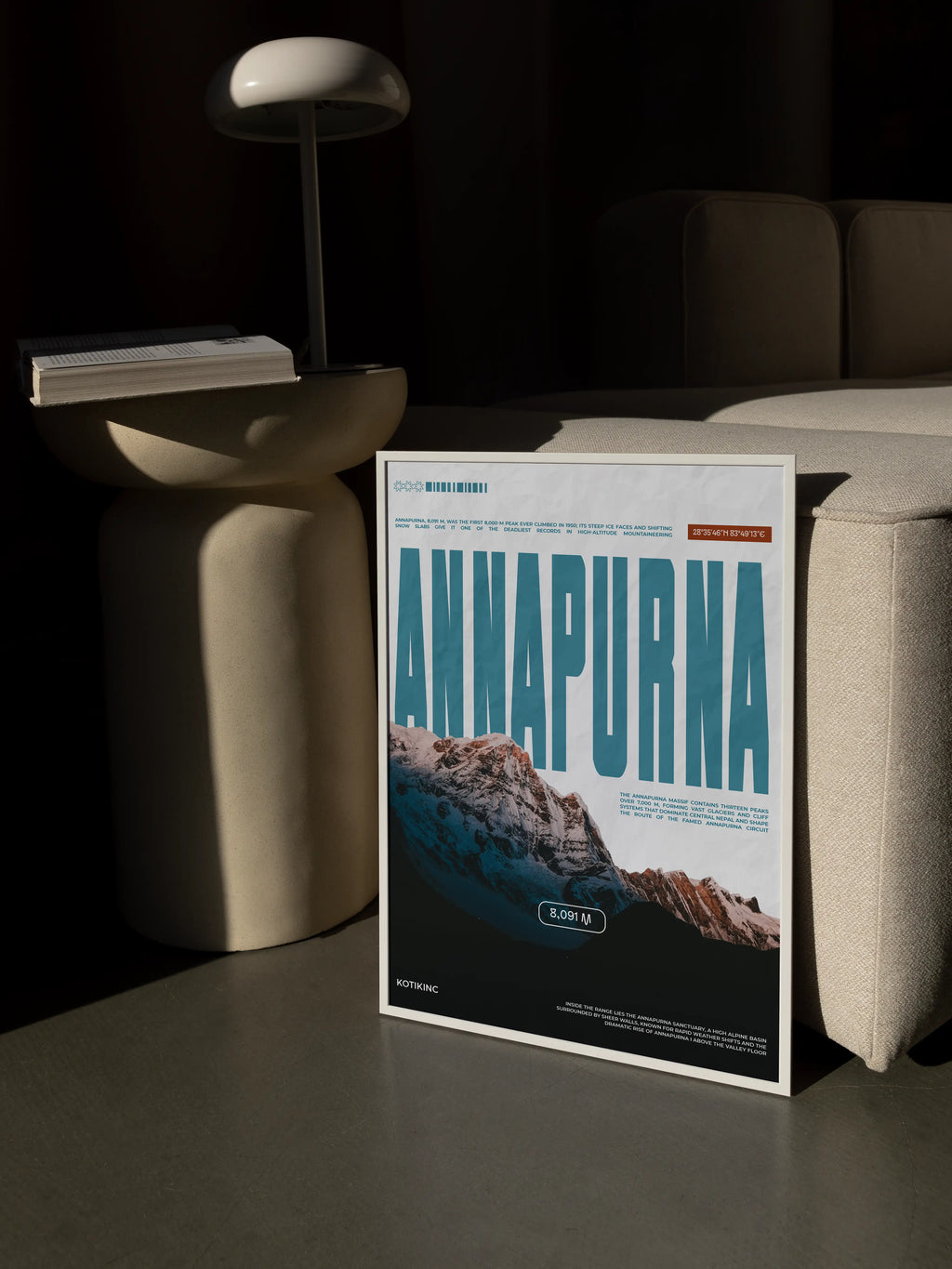 Annapurna mountain art print wall art poster | KOTIKINC — view 3