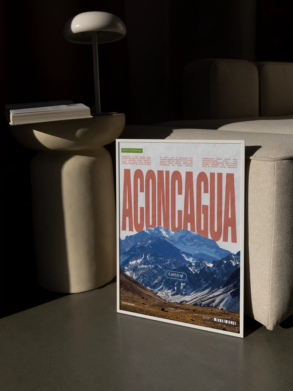 Aconcagua mountain art print wall art poster | KOTIKINC — view 3