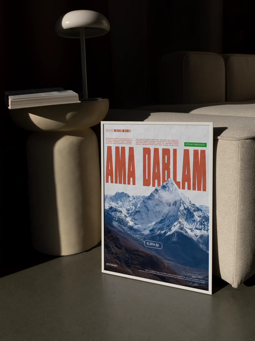Ama Dablam mountain art print wall art poster | KOTIKINC — view 3
