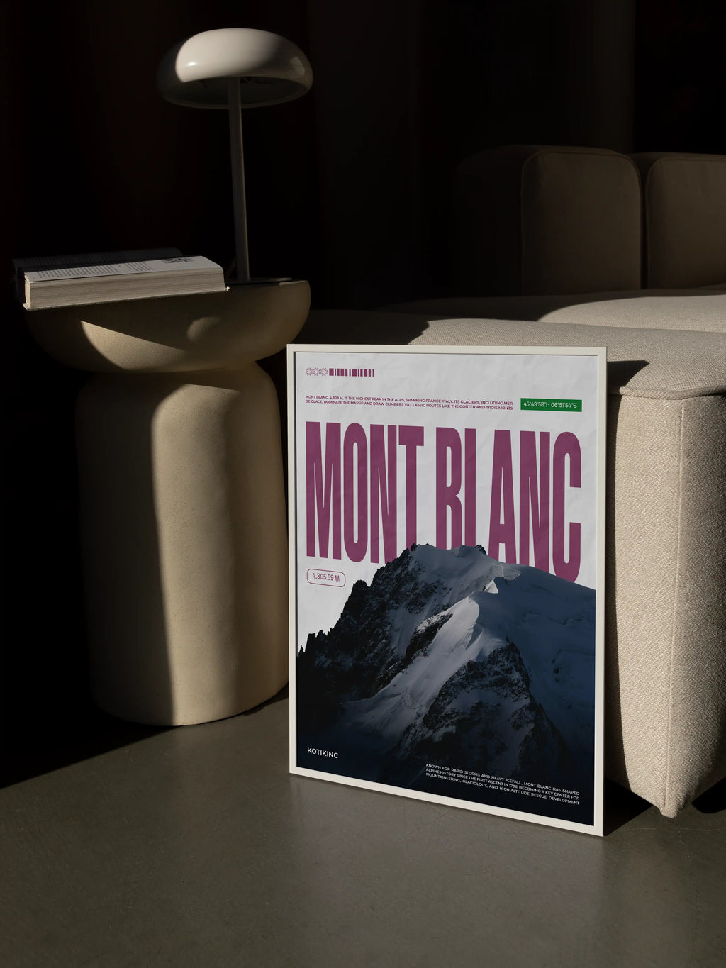 Mont Blanc mountain art print wall art poster | KOTIKINC — view 3