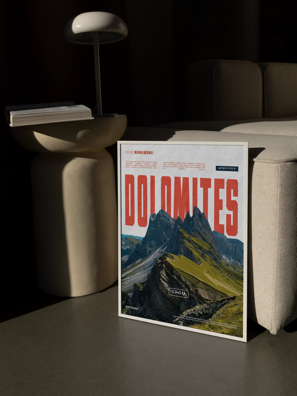 Dolomites mountain art print wall art poster | KOTIKINC — view 3