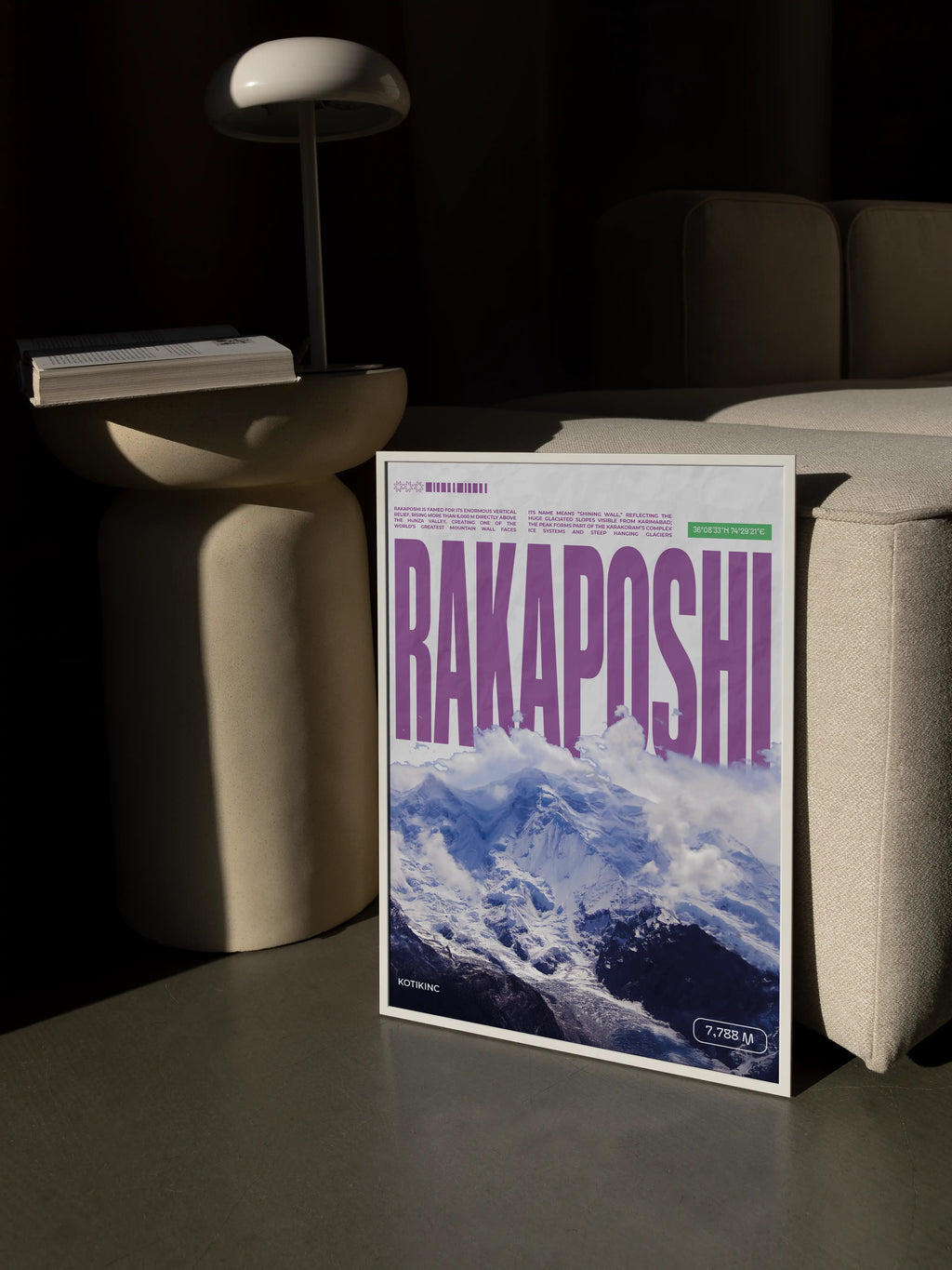 Rakaposhi mountain art print wall art poster | KOTIKINC — view 3