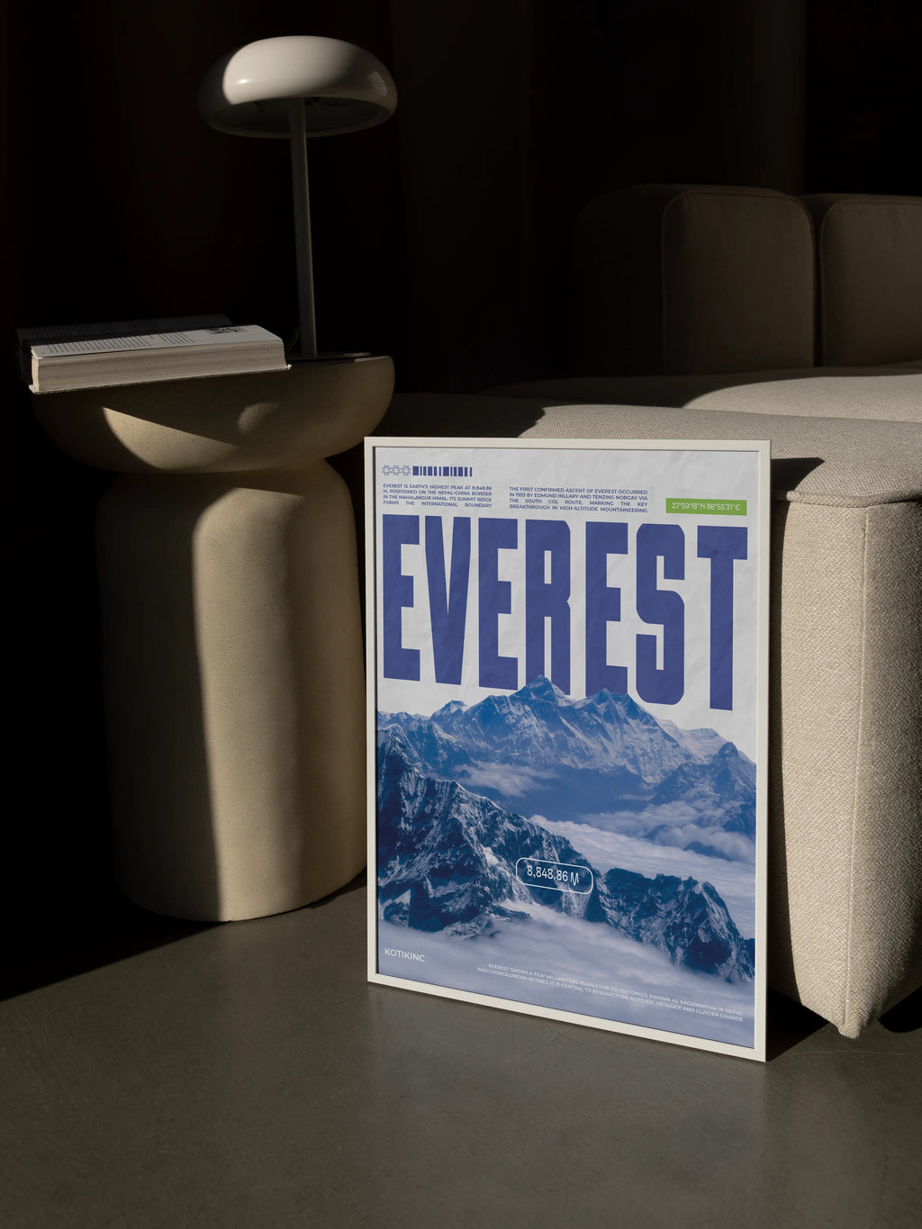 Everest mountain art print wall art poster | KOTIKINC — view 3