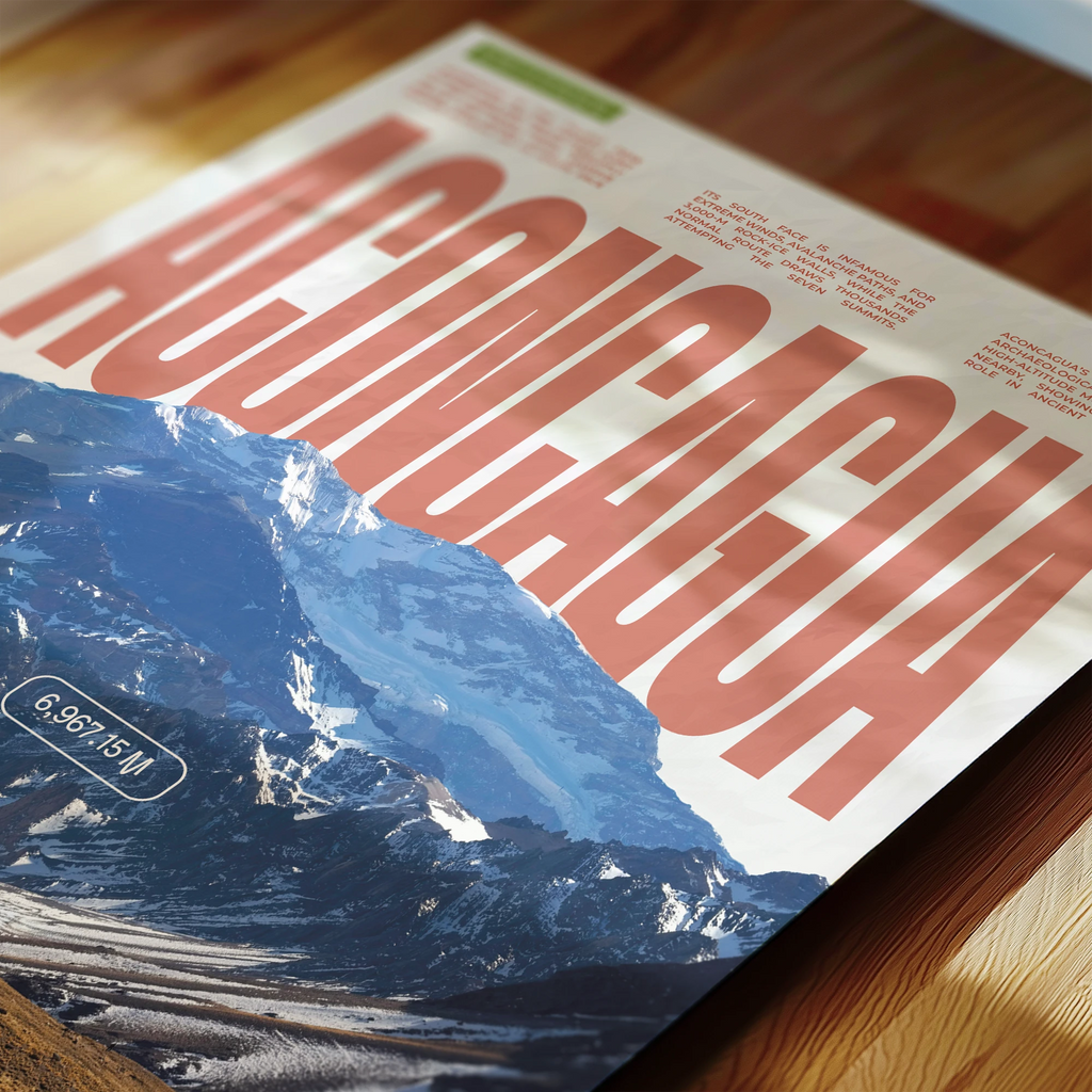 Aconcagua mountain art print wall art poster | KOTIKINC — view 5