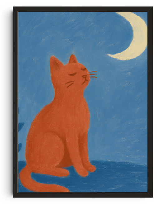 Cat Under the Moon