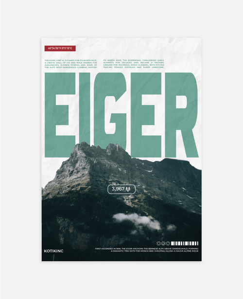 Eiger mountain art print wall art poster | KOTIKINC