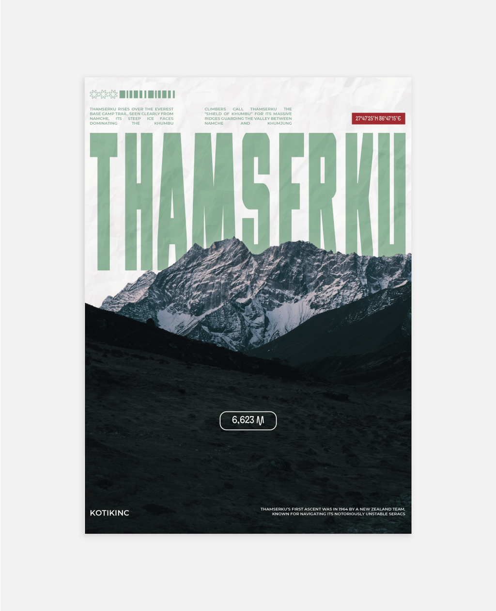 Thamserku mountain art print wall art poster | KOTIKINC