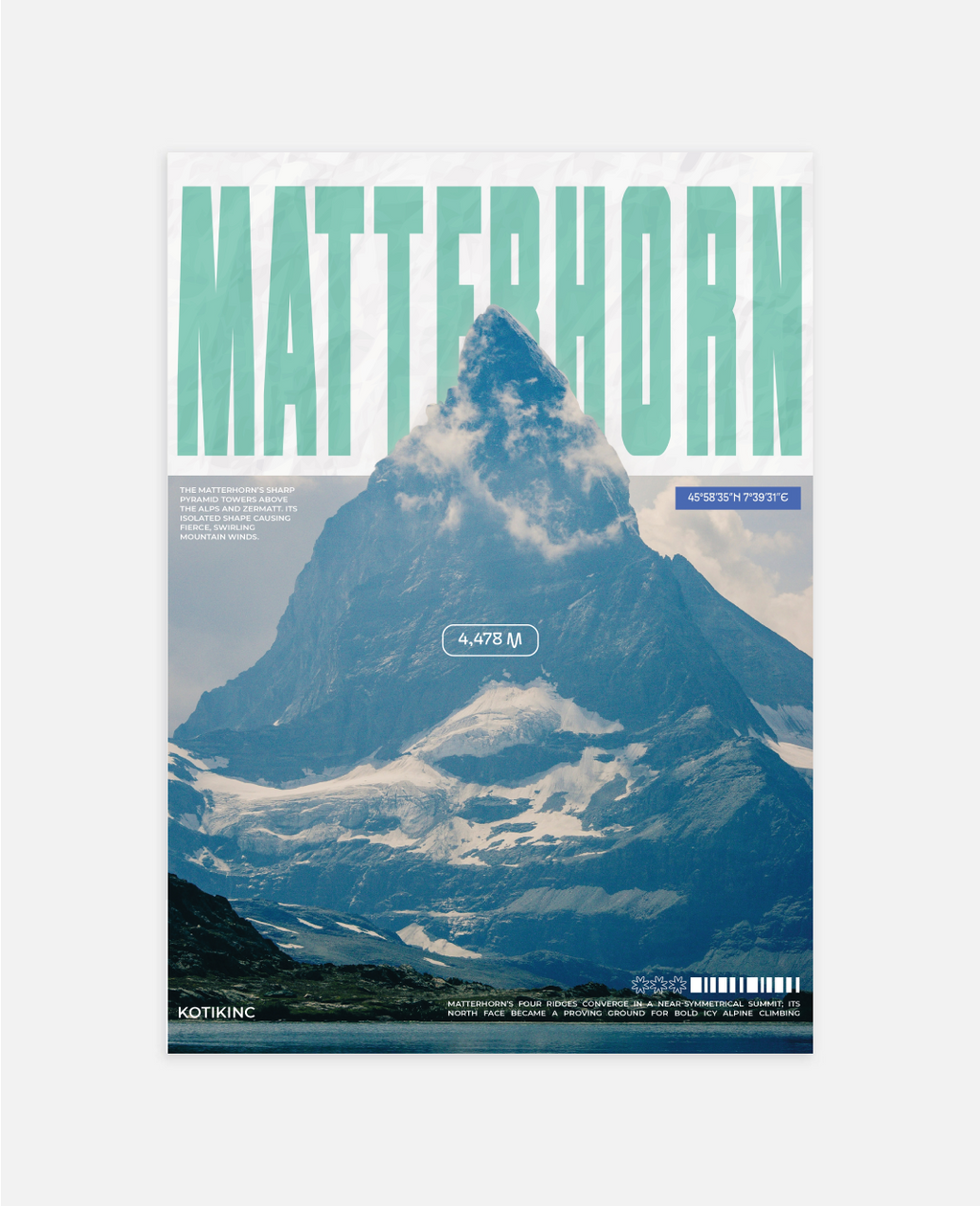 Matterhorn mountain art print wall art poster | KOTIKINC