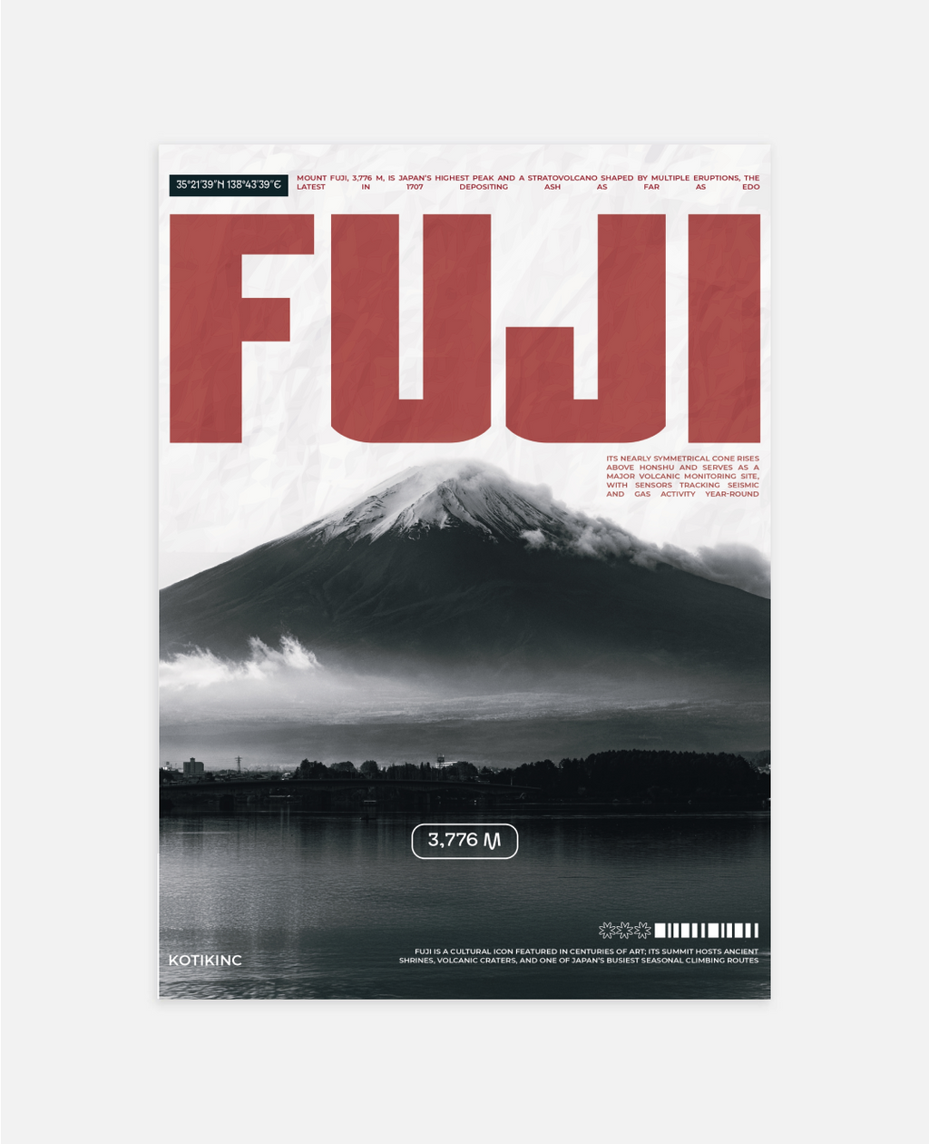 Fuji mountain art print wall art poster | KOTIKINC