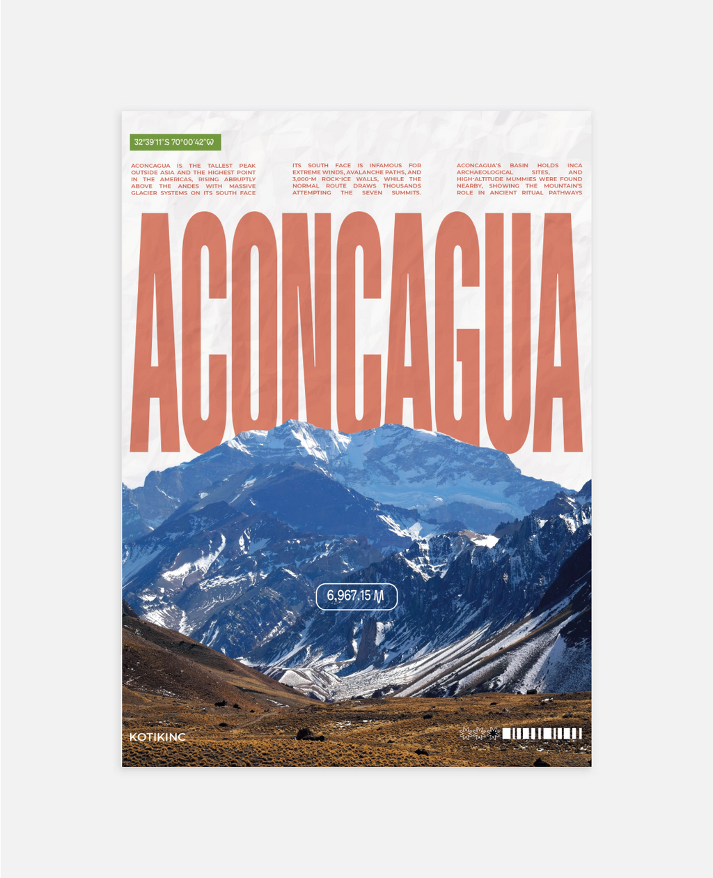 Aconcagua mountain art print wall art poster | KOTIKINC