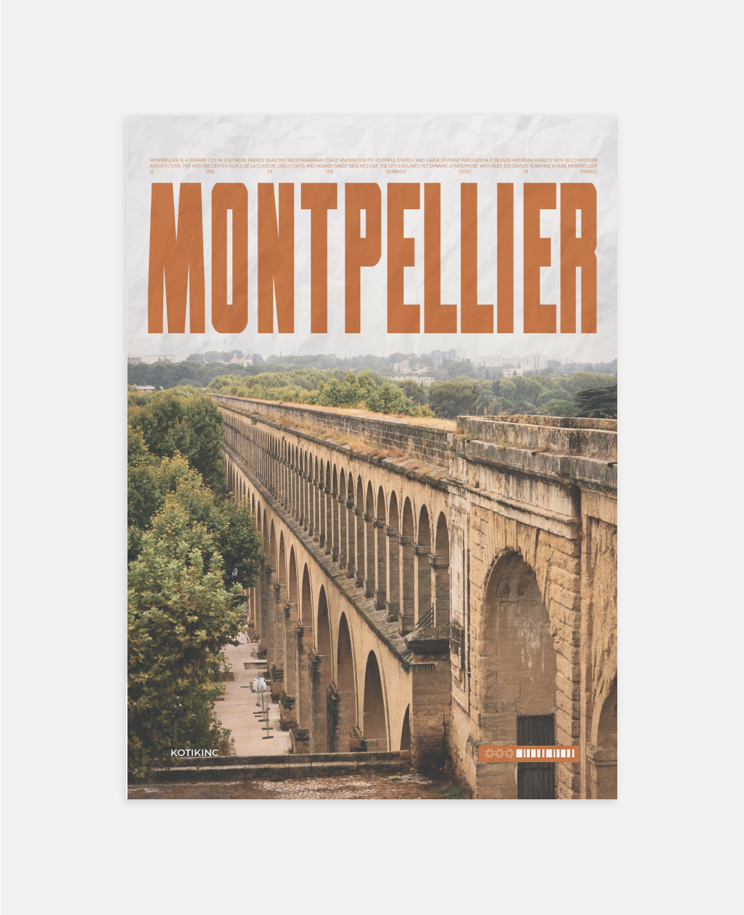 Montpellier city art print wall art poster | KOTIKINC