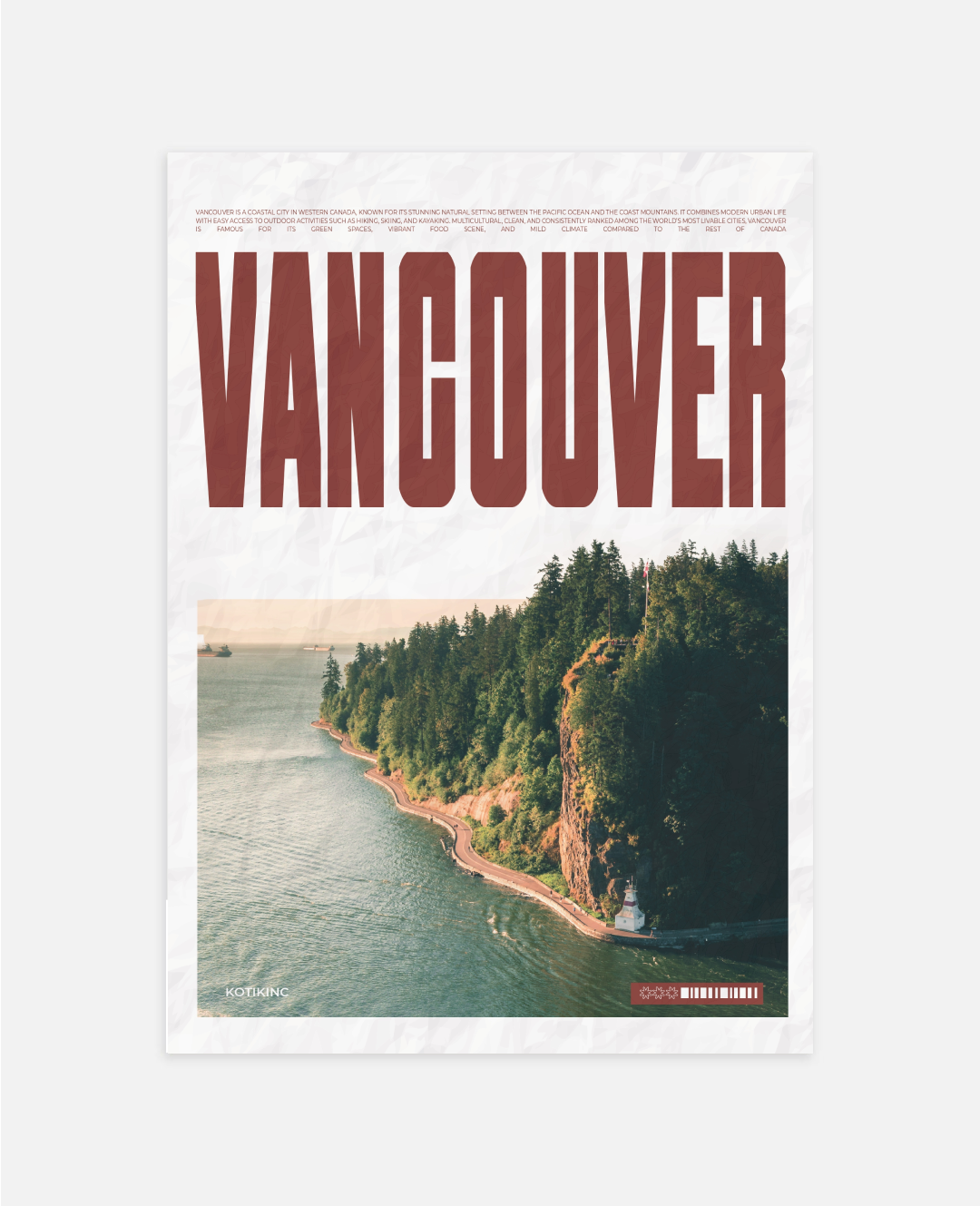 Vancouver city art print wall art poster | KOTIKINC