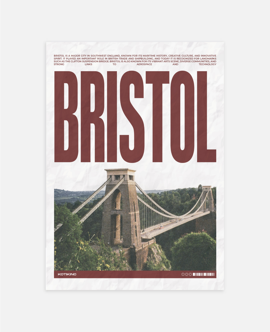 Bristol city art print wall art poster | KOTIKINC