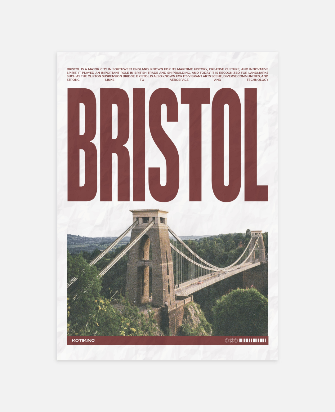 Bristol city art print wall art poster | KOTIKINC