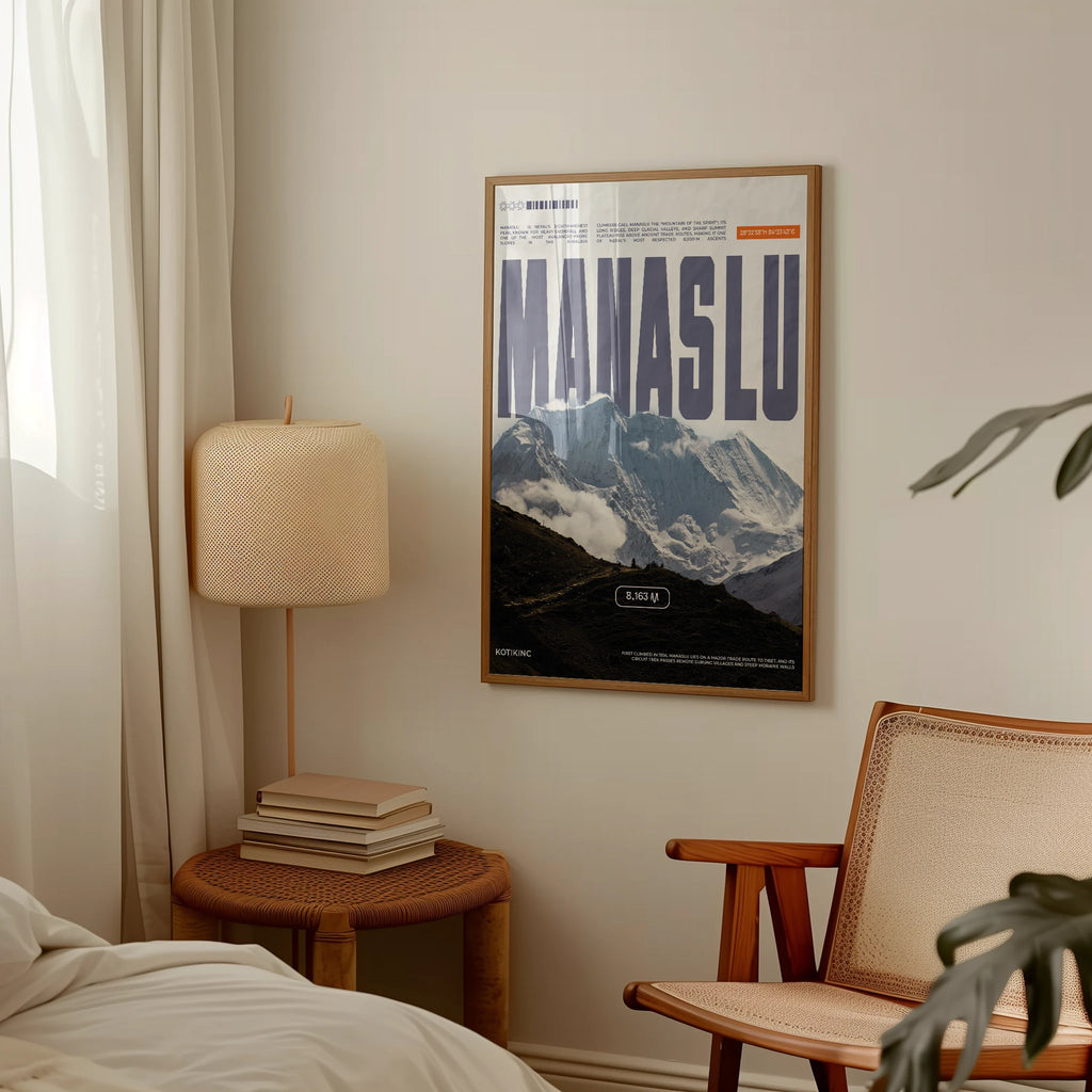 Manaslu mountain art print wall art poster | KOTIKINC — view 3