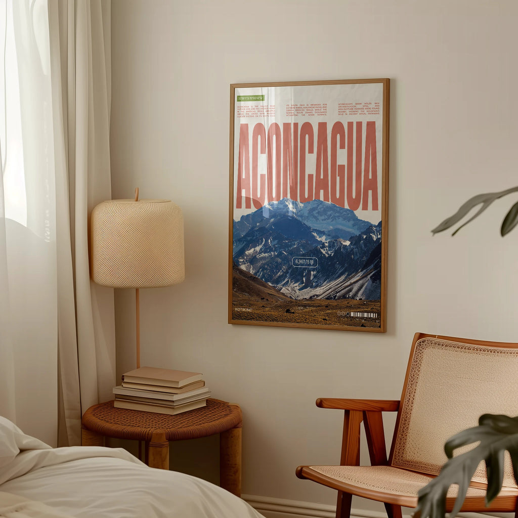 Aconcagua mountain art print wall art poster | KOTIKINC — view 4