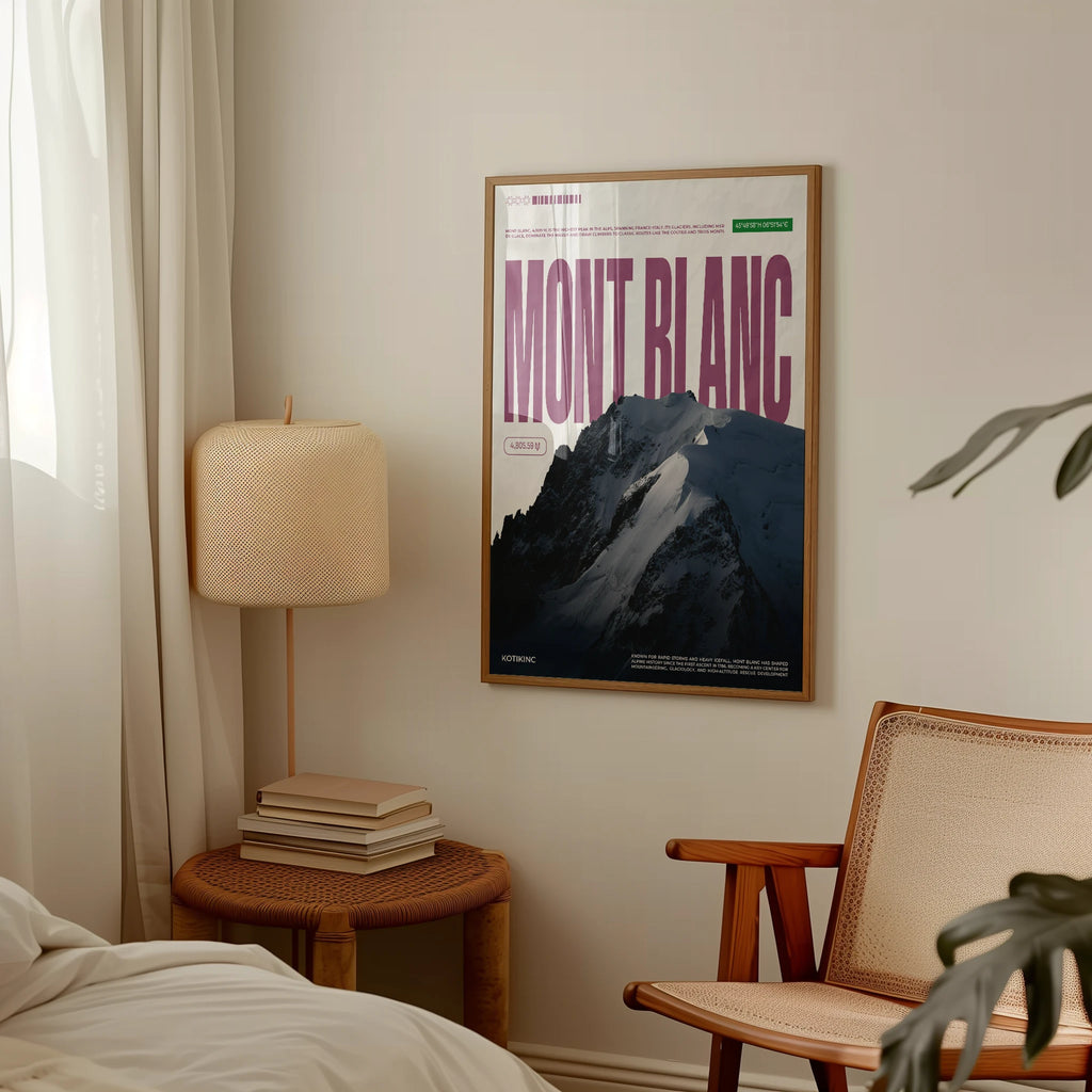 Mont Blanc mountain art print wall art poster | KOTIKINC — view 4