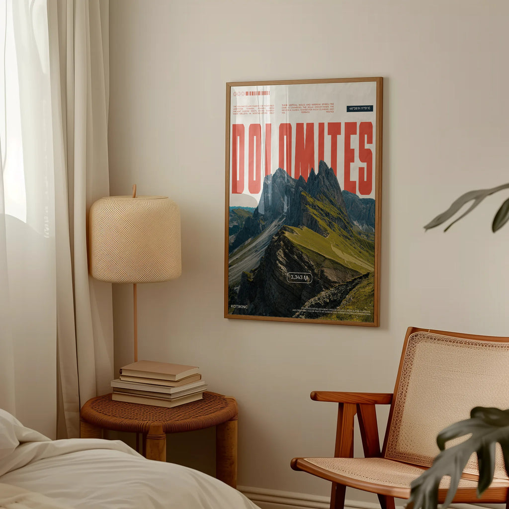 Dolomites mountain art print wall art poster | KOTIKINC — view 4