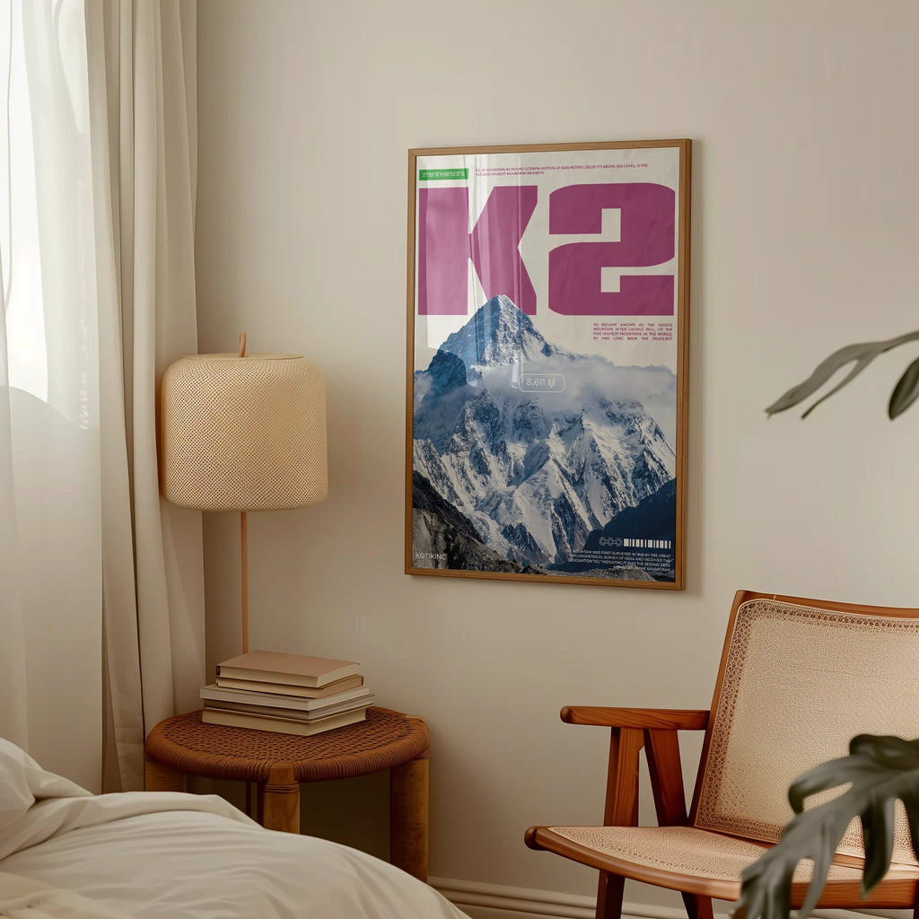 K2 mountain art print wall art poster | KOTIKINC — view 4