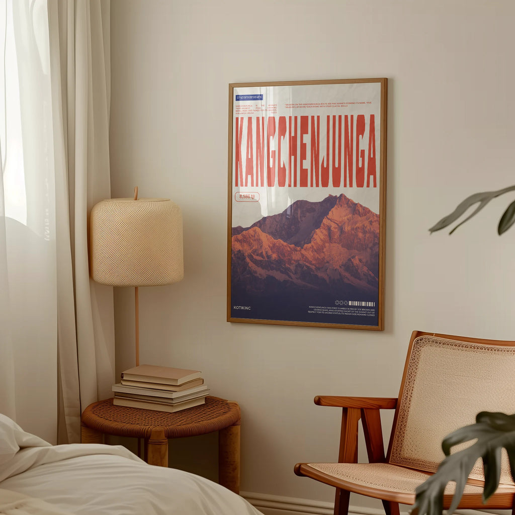 Kangchenjunga mountain art print wall art poster | KOTIKINC — view 2